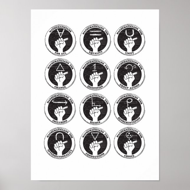 Póster Matemáticos para todos, igualdade, unidade... Pôst (Frente)