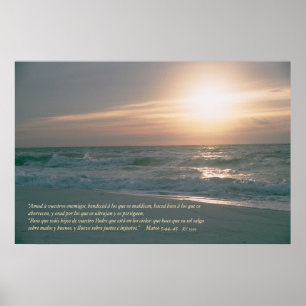 Poster Mateo 5: 44, 45 con Salida del Sol