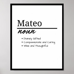 Poster Mateo, Definição de Nome Personalizado Masculino