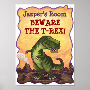 Póster Material da escrita de Rex do tiranossauro