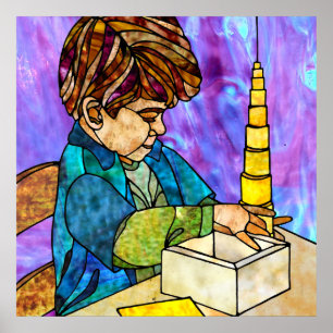 Poster Material Sensorial Montessori: Cilindros Conhecido