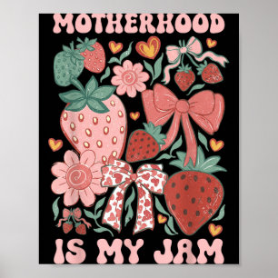 Poster Maternidade é Morango Boho Gráfico Mães