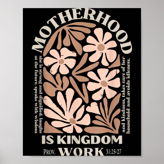 Poster Maternidade é trabalho do reino feliz dia das mães (Frente)