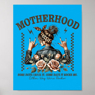 Poster Maternidade retrô engraçado dia das mães rocha mam