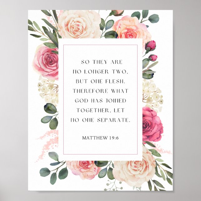Poster Mateus 19:6 Deus se juntou (Frente)