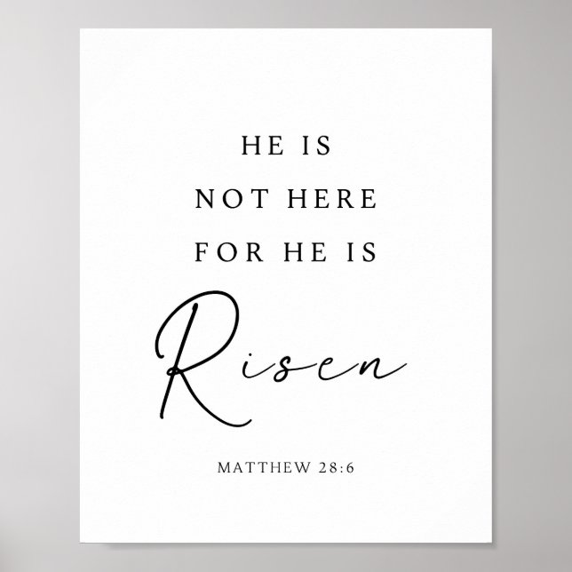 Poster Mateus 28:6 Ele Ressuscitou, Páscoa Cristã (Frente)