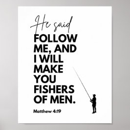Poster Mateus 4:19 Pescadores de Homens Versículo Bíblico