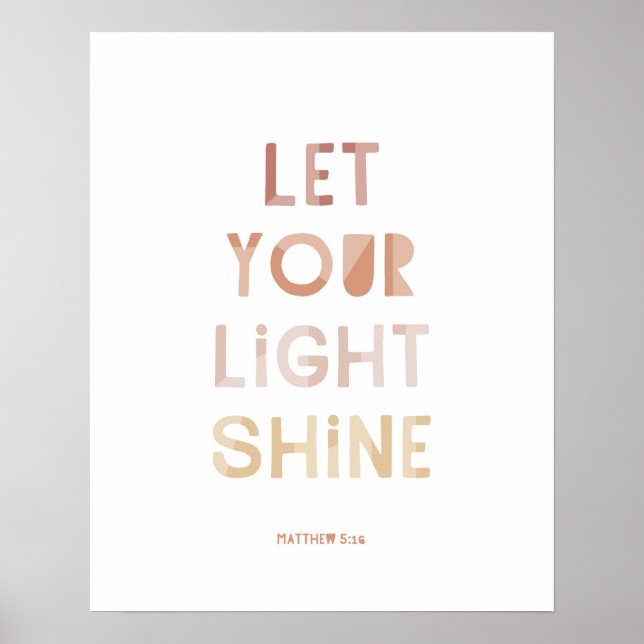 Poster Mateus 5:16 Faça Brilhar a Sua Luz (Frente)