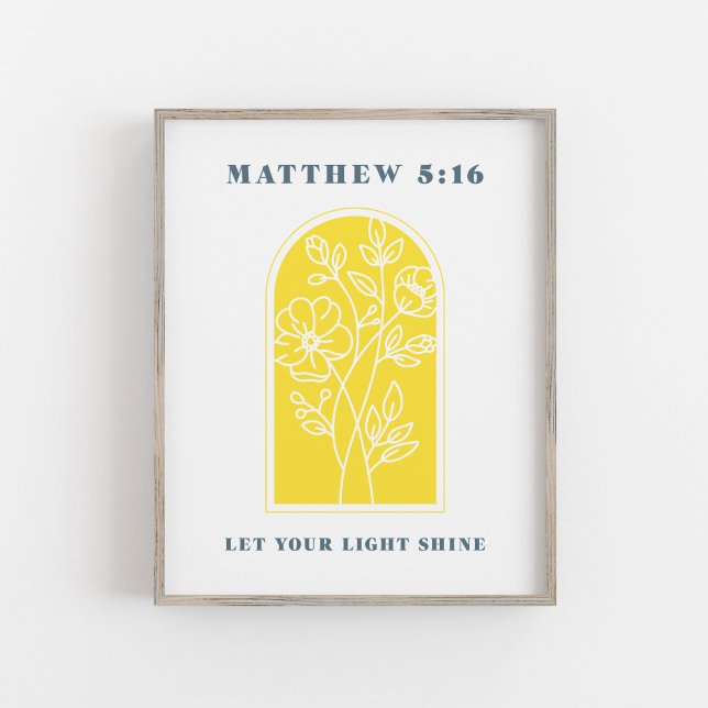 Poster Mateus 5:16 Faça Brilhar a Sua Luz Arte Cristã (Criador carregado)