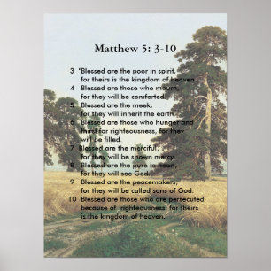Poster Mateus 5 3-10 Jesus sermão