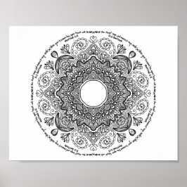 Poster Mateus 6:21, mandala de coloração inspiradora