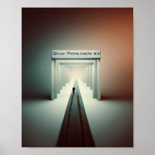 Poster Mateus 7:13-14: "Entre pela porta estreita