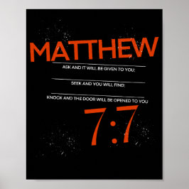 Poster Mateus 7:7 Pergunte, Procure, Bata Arte Escritural