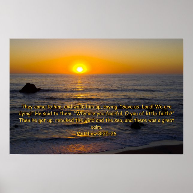 Poster Mateus 8:25-26 (Frente)