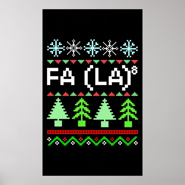 Poster Math Fa La - Natal Carol Ugly Sweater Style (Frente)