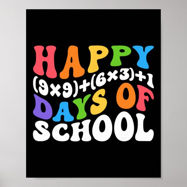 Poster Math Formula 100 Days Of School Funny Math Teacher (Frente)