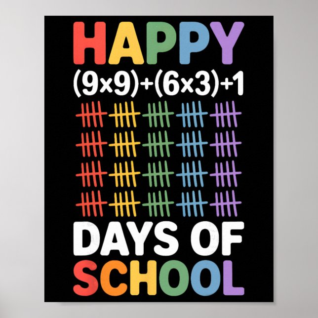 Poster Math Formula 100 Days Of School Funny Math Teacher (Frente)