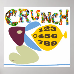 Poster Math humor 'crunch numbers' illustration Print