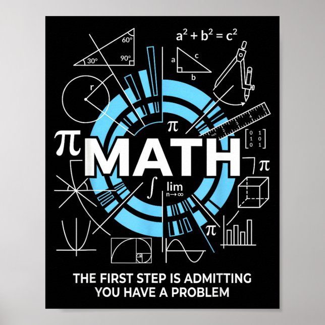 Poster Math The First Step Is Admitting You Have A Proble (Frente)