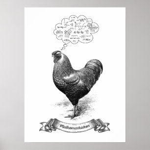 Poster Mathemachicken Funny Math Chicken Piada