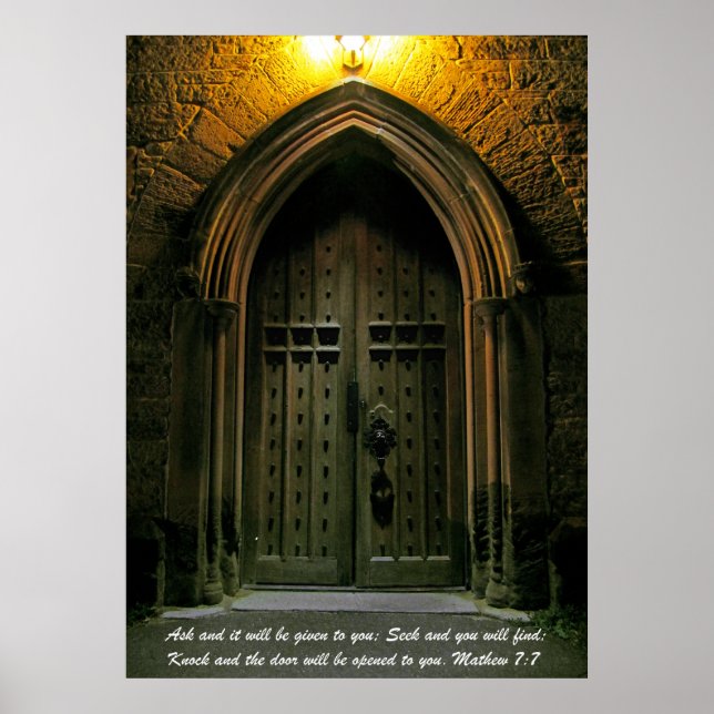 Póster Mathew 7:7 Porta grande (Frente)