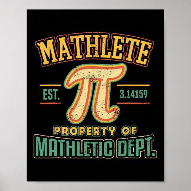 Poster Mathlete Mathletic Department Pi 3.14 Math Calculu (Frente)