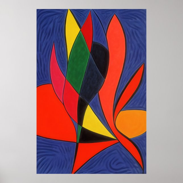 Poster Matisse inspirou Abstrato Wall Art (Frente)