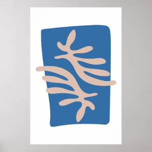 Poster Matisse Inspirou Coral Azul Deixa Cutout