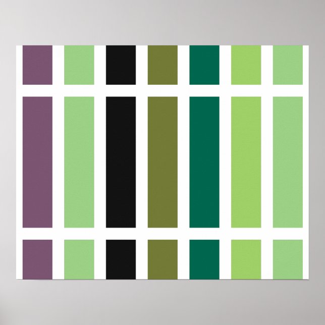 Poster Matizes Pretos Roxos Verdes (Frente)