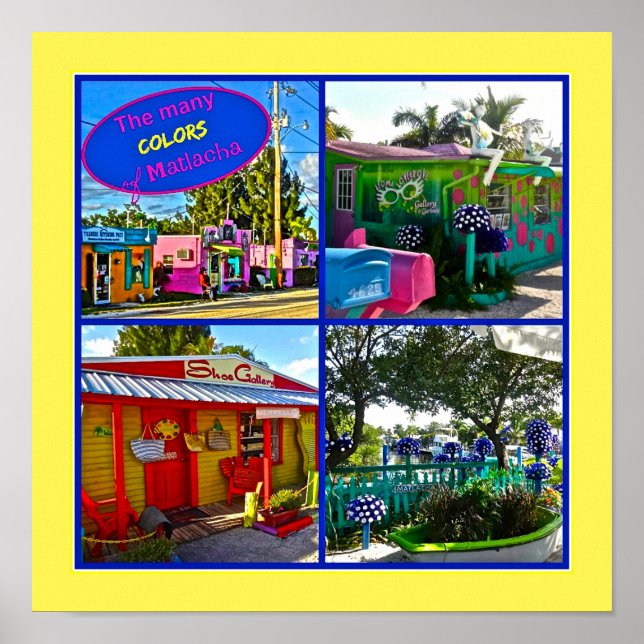 Poster Matlacha Pine Island Florida Art Imintável (Frente)