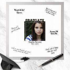 Poster Matriz de Mensagem de Assinatura de Foto de Gradua