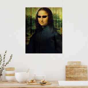 Poster Matriz Engraçado Mona Lisa Leonardo da Vinci