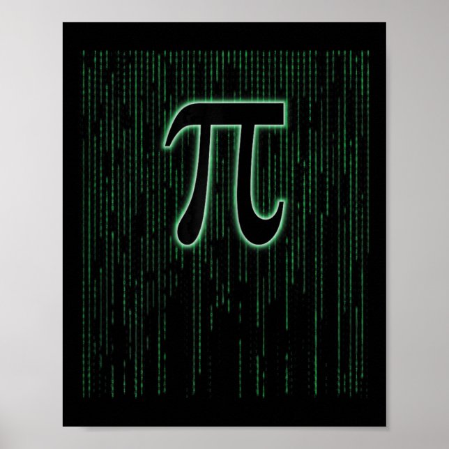 Poster Matriz Inspirada Pi Dia 3.14 Número Pi Símbolo Mat (Frente)