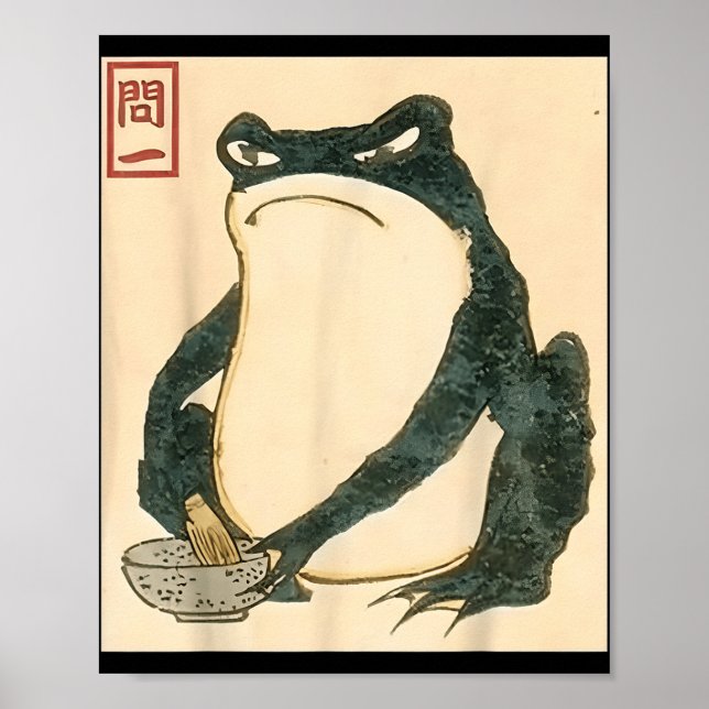 Poster Matsumoto Hoji Sapo Japonês Ukiyo-e Toad Meme Aes (Frente)