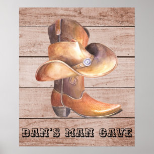 Poster Matte Cowboy Boot e Chapéu