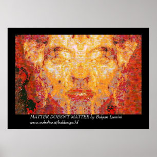 Póster MATTER NÃO IMPORTA Máscara Fractal em Amarelo Ve