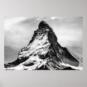Poster Matterhorn, Alpes a preto e branco