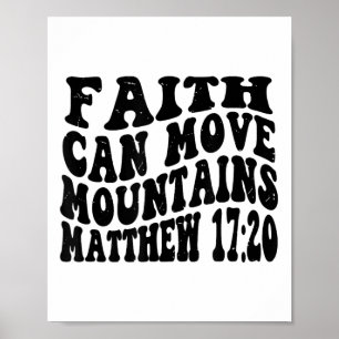 Poster Matthew 17 20 Fé Mover Montanhas Retroativas
