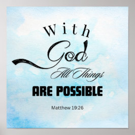 Poster Matthew 19:26 Design de Tipografia