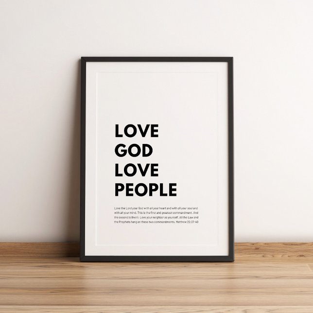 Poster Matthew 22:37-40 Pessoas de amor Deus (Criador carregado)