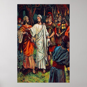 Póster Matthew 26:51-56A O ouvido do homem é cortado post