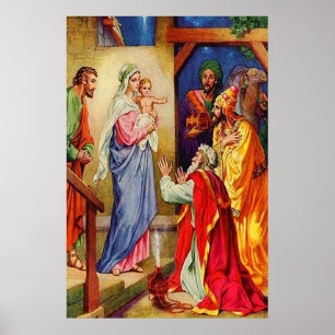 Póster Matthew 2:1-12 Homens Sábios Viagem a Jesus