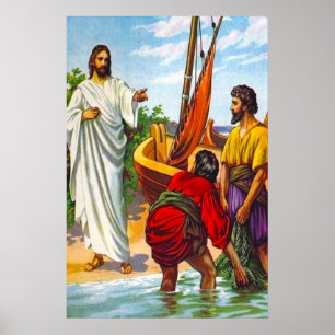Poster Matthew 4:18-22 Jesus chama os pescadores a seguir
