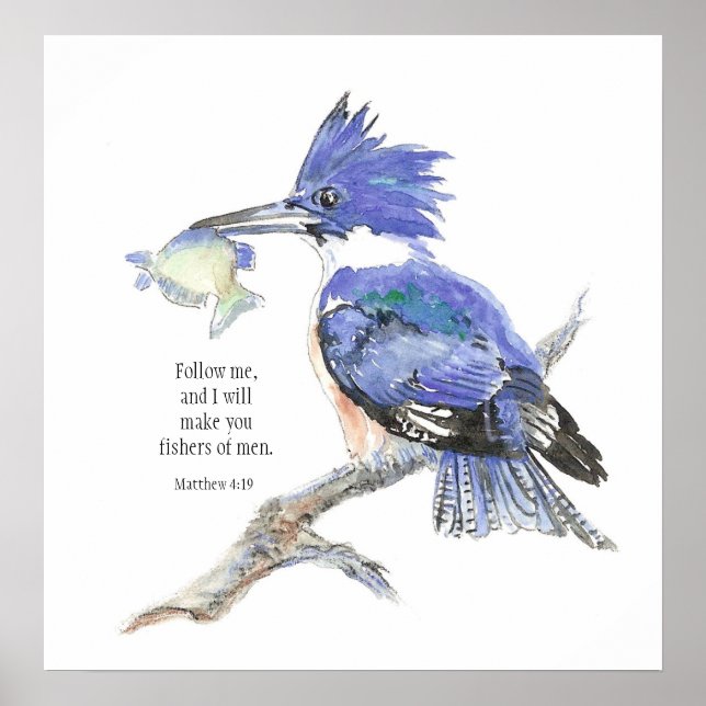 Póster "Matthew 4:19" Fishers Men - Bíblia Kingfisher (Frente)