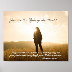 Poster Matthew 5 14-16 Você é a Luz do Mundo