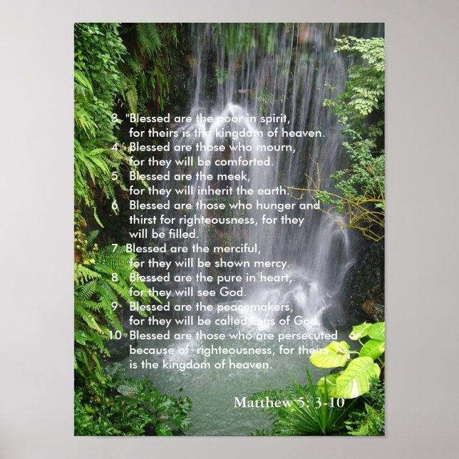 Póster Matthew 5:3-10 (Frente)