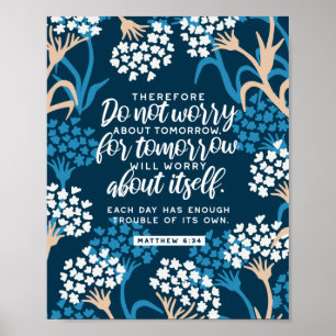 Poster Matthew 6:34 Bíblia Verse