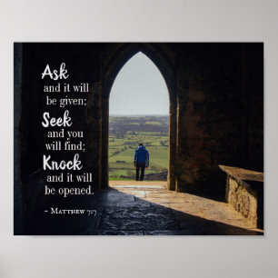 Poster Matthew 7:7, Pergunte e será dado