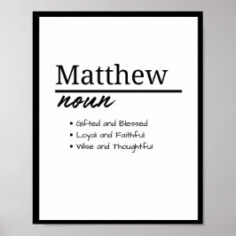Poster Matthew, Definição de Nome Personalizado de Menino