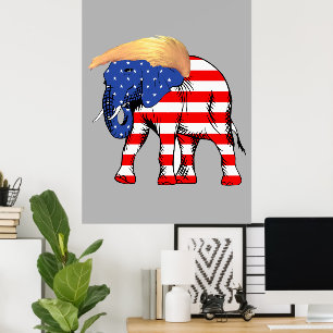 Poster mau do valor do elefante do cabelo do